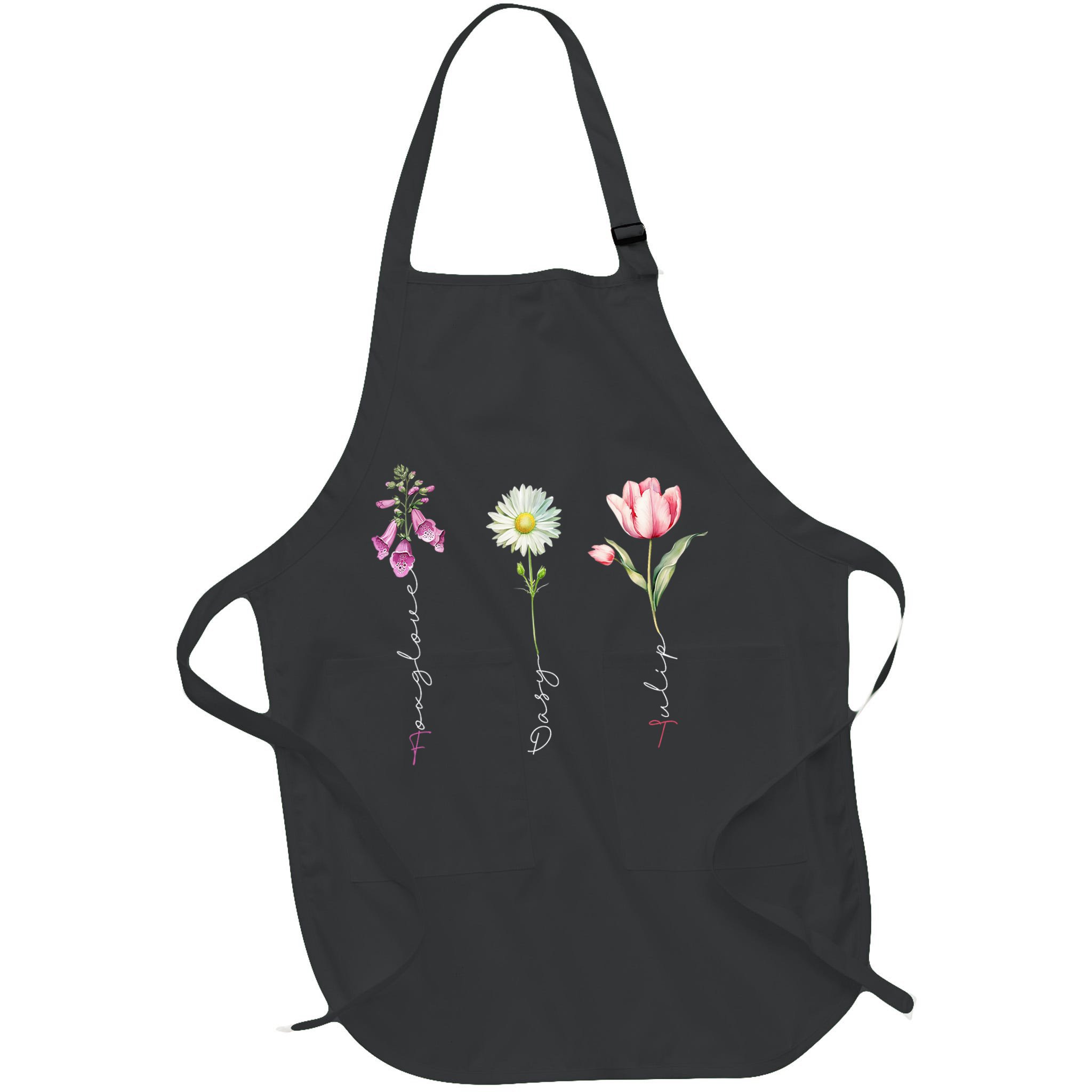 Foxglove Daisy Tulip Floral Apron