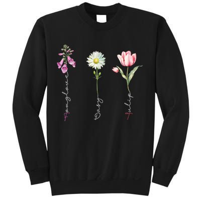 Foxglove Daisy Tulip Floral Sweatshirt
