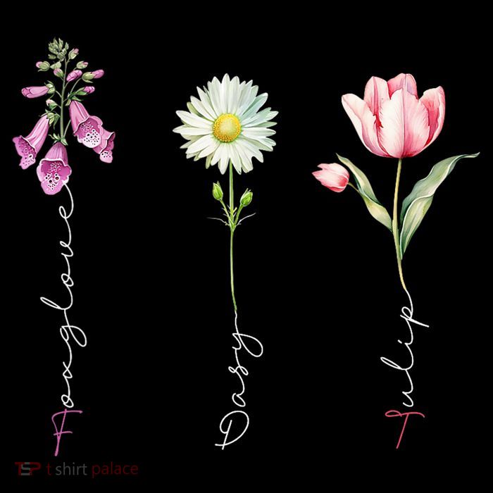 Foxglove Daisy Tulip Floral Tall T-Shirt