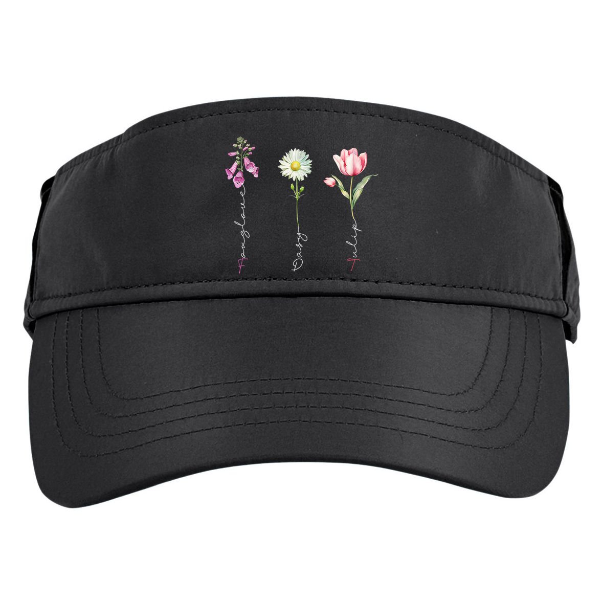 Foxglove Daisy Tulip Floral Adult Drive Performance Visor