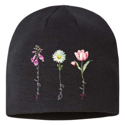 Foxglove Daisy Tulip Floral Sustainable Beanie
