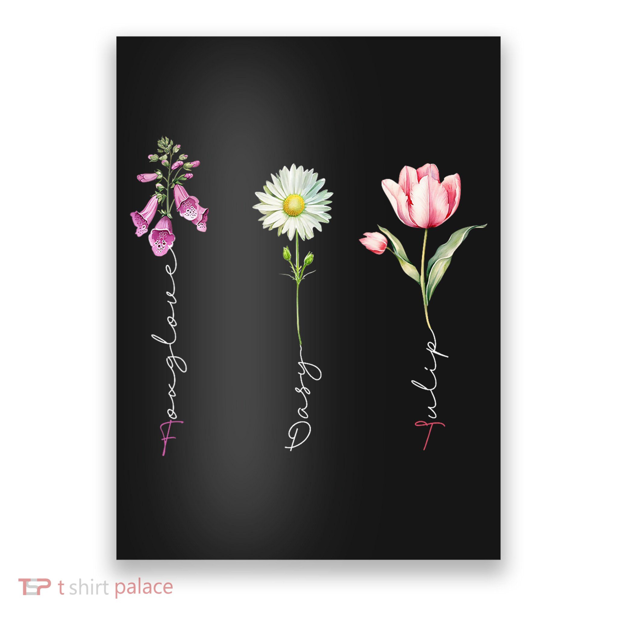 Foxglove Daisy Tulip Floral Poster