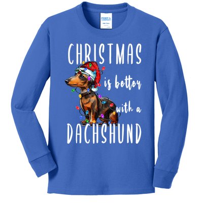 Funny Dachshund Ugly Christmas Gift Kids Long Sleeve Shirt