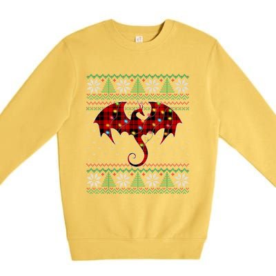 Funny Dragon Ugly Sweater Christmas Lights Dragon Lover TShirt Premium Crewneck Sweatshirt