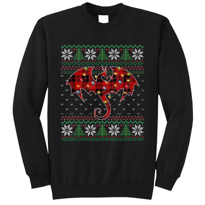 Funny Dragon Ugly Sweater Christmas Lights Dragon Lover TShirt Sweatshirt