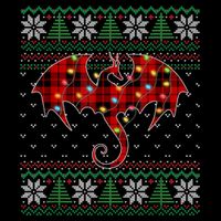Funny Dragon Ugly Sweater Christmas Lights Dragon Lover TShirt City Backpack