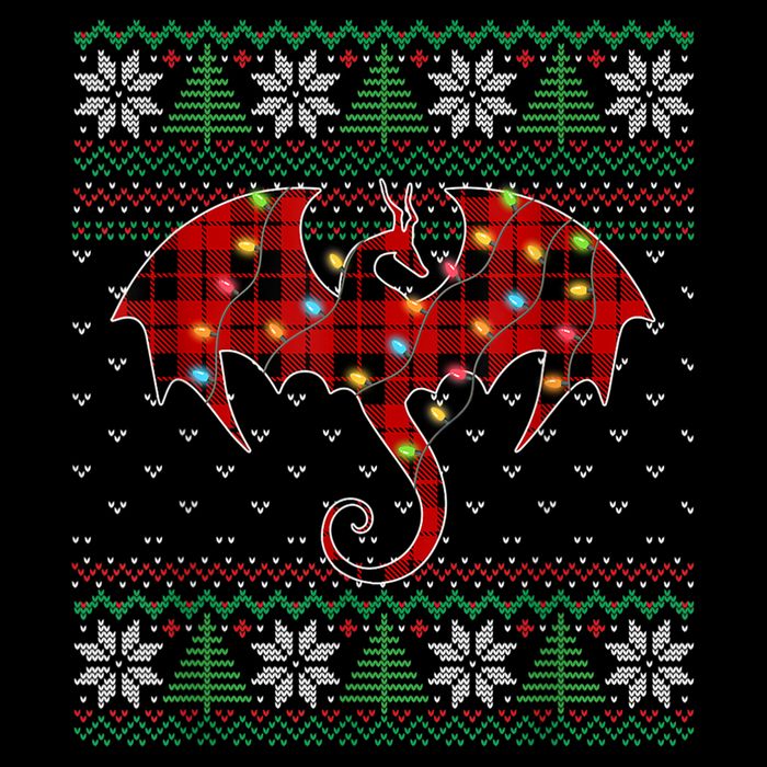 Funny Dragon Ugly Sweater Christmas Lights Dragon Lover TShirt City Backpack