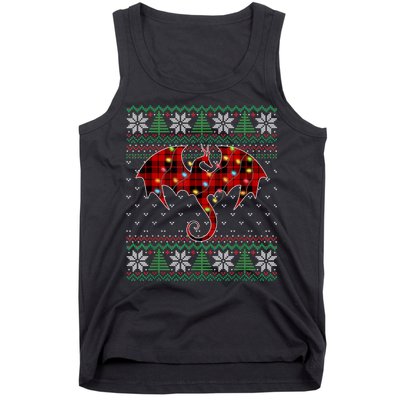 Funny Dragon Ugly Sweater Christmas Lights Dragon Lover TShirt Tank Top