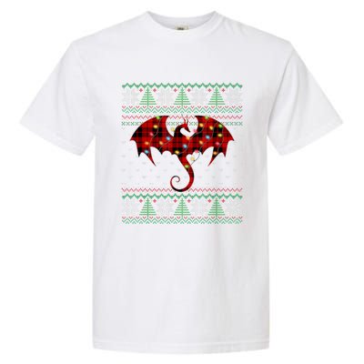 Funny Dragon Ugly Sweater Christmas Lights Dragon Lover TShirt Garment-Dyed Heavyweight T-Shirt