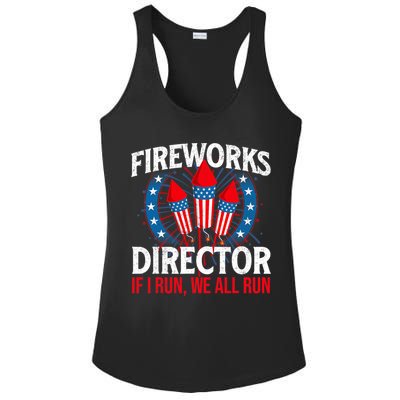 Fireworks Director USA American Flag 4th Of July Fourth Ladies PosiCharge Competitor Racerback Tank