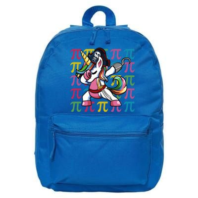 Funny Dabbing Unicorn Pirate Happy Pi Day Funny Gift Great Gift 16 in Basic Backpack