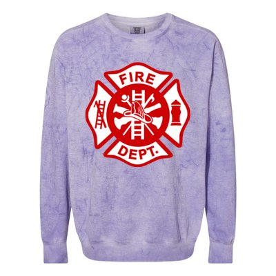 Fire Departt Uniform Firefighter Gear Fighter Gift Colorblast Crewneck Sweatshirt