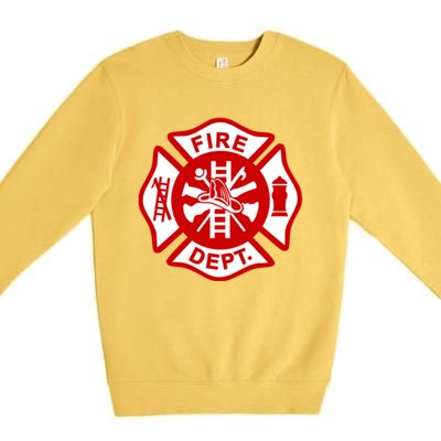 Fire Departt Uniform Firefighter Gear Fighter Gift Premium Crewneck Sweatshirt