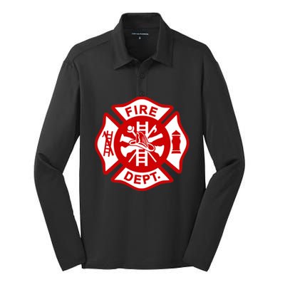 Fire Departt Uniform Firefighter Gear Fighter Gift Silk Touch Performance Long Sleeve Polo