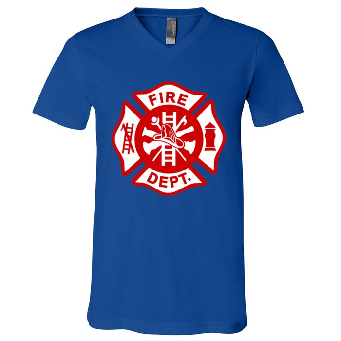 Fire Departt Uniform Firefighter Gear Fighter Gift V-Neck T-Shirt