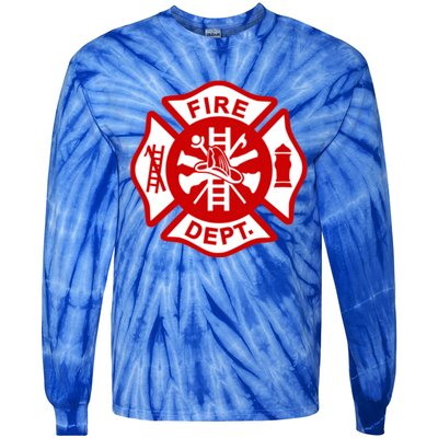 Fire Departt Uniform Firefighter Gear Fighter Gift Tie-Dye Long Sleeve Shirt