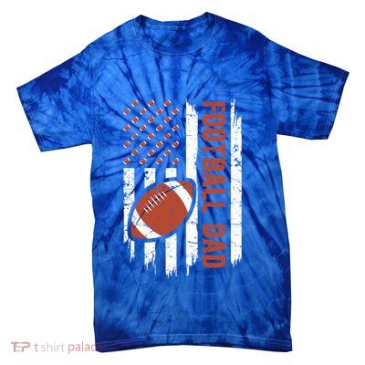 Football Dad Us Flag Dad Of A Football Player Father Gift Tie-Dye T-Shirt