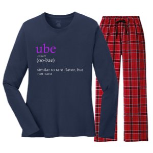 Funny Definition Ube Bae Flavor Ube Women's Long Sleeve Flannel Pajama Set 