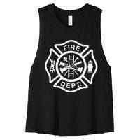 Fire Department Uniform Fireman Symbol Firefighter Gear Women's Racerback Cropped Tank