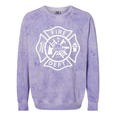 Fire Department Uniform Fireman Symbol Firefighter Gear Colorblast Crewneck Sweatshirt