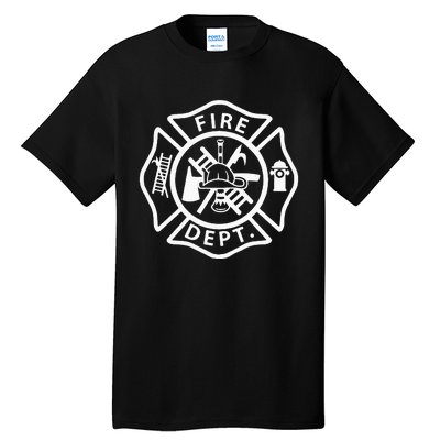 Fire Department Uniform Fireman Symbol Firefighter Gear Tall T-Shirt