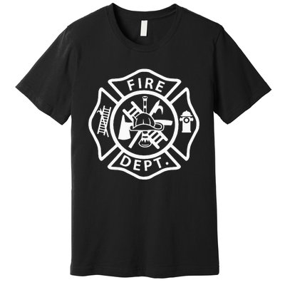 Fire Department Uniform Fireman Symbol Firefighter Gear Premium T-Shirt