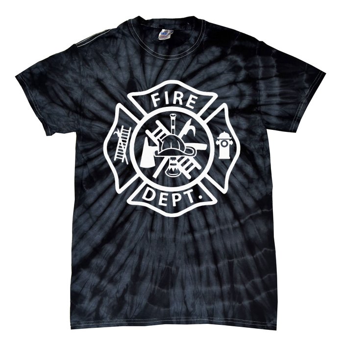 Fire Department Uniform Fireman Symbol Firefighter Gear Tie-Dye T-Shirt