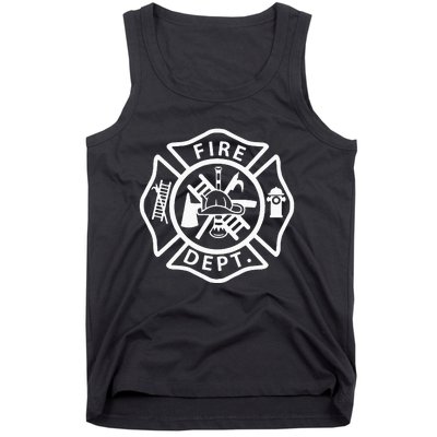 Fire Department Uniform Fireman Symbol Firefighter Gear Tank Top