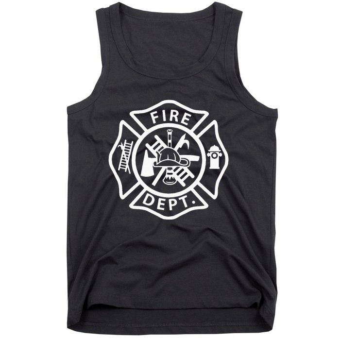 Fire Department Uniform Fireman Symbol Firefighter Gear Tank Top