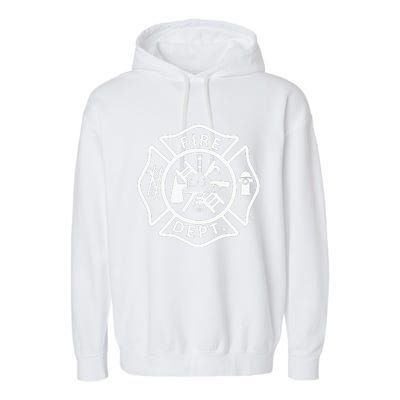 Fire Department Uniform Fireman Symbol Firefighter Gear Garment-Dyed Fleece Hoodie