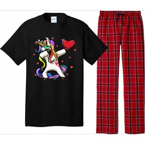 Funny Dabbing Unicorn Heart Valentine's Day Gifts Love Love Pajama Set