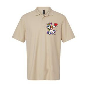 Funny Dabbing Unicorn Heart Valentine's Day Gifts Love Love Softstyle Adult Sport Polo