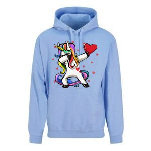 Funny Dabbing Unicorn Heart Valentine's Day Gifts Love Love Unisex Surf Hoodie