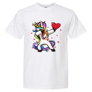 Funny Dabbing Unicorn Heart Valentine's Day Gifts Love Love Garment-Dyed Heavyweight T-Shirt