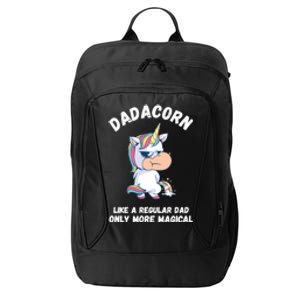 Fathers Day Unicorn Funny Dad Pony Magical Dad Fatherhood Gift City Backpack