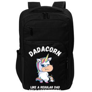 Fathers Day Unicorn Funny Dad Pony Magical Dad Fatherhood Gift Impact Tech Backpack