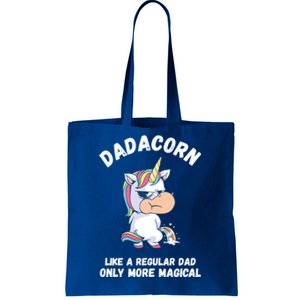 Fathers Day Unicorn Funny Dad Pony Magical Dad Fatherhood Gift Tote Bag