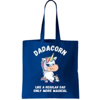 Fathers Day Unicorn Funny Dad Pony Magical Dad Fatherhood Gift Tote Bag