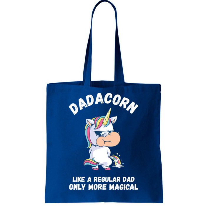 Fathers Day Unicorn Funny Dad Pony Magical Dad Fatherhood Gift Tote Bag