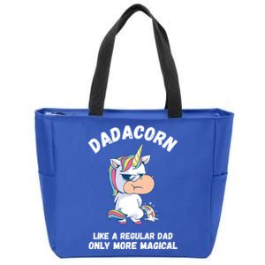 Fathers Day Unicorn Funny Dad Pony Magical Dad Fatherhood Gift Zip Tote Bag