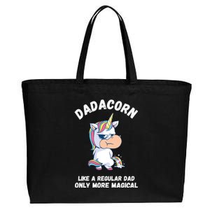 Fathers Day Unicorn Funny Dad Pony Magical Dad Fatherhood Gift Cotton Canvas Jumbo Tote