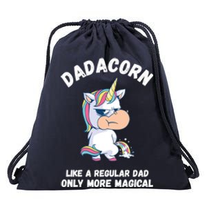 Fathers Day Unicorn Funny Dad Pony Magical Dad Fatherhood Gift Drawstring Bag