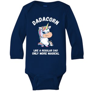 Fathers Day Unicorn Funny Dad Pony Magical Dad Fatherhood Gift Baby Long Sleeve Bodysuit