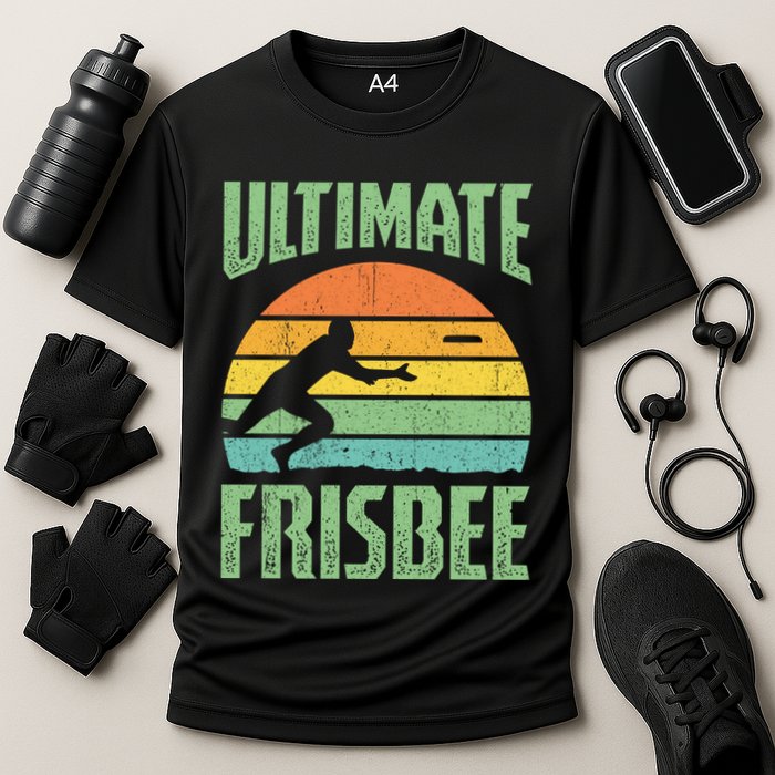 Frisbee Design Ultimate Frisbee Gift Cooling Performance Crew T-Shirt