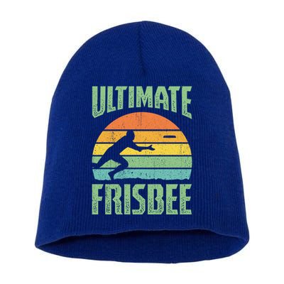 Frisbee Design Ultimate Frisbee Gift Short Acrylic Beanie