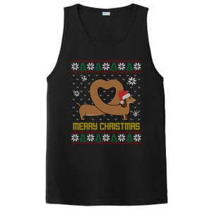 Funny Dachshund Ugly Christmas Dog Gift PosiCharge Competitor Tank