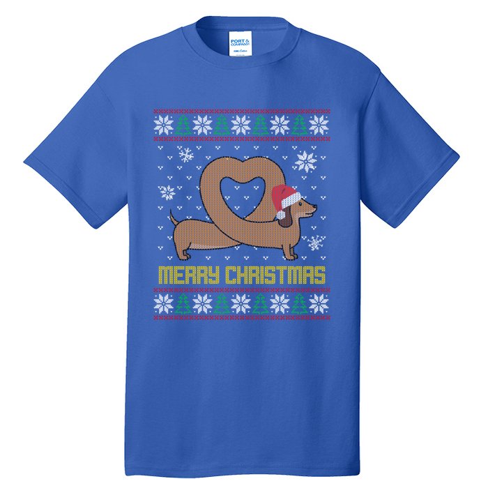 Funny Dachshund Ugly Christmas Dog Gift Tall T-Shirt