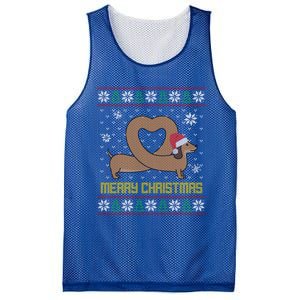 Funny Dachshund Ugly Christmas Dog Gift Mesh Reversible Basketball Jersey Tank