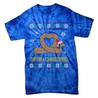 Funny Dachshund Ugly Christmas Dog Gift Tie-Dye T-Shirt