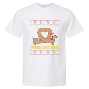 Funny Dachshund Ugly Christmas Dog Gift Garment-Dyed Heavyweight T-Shirt